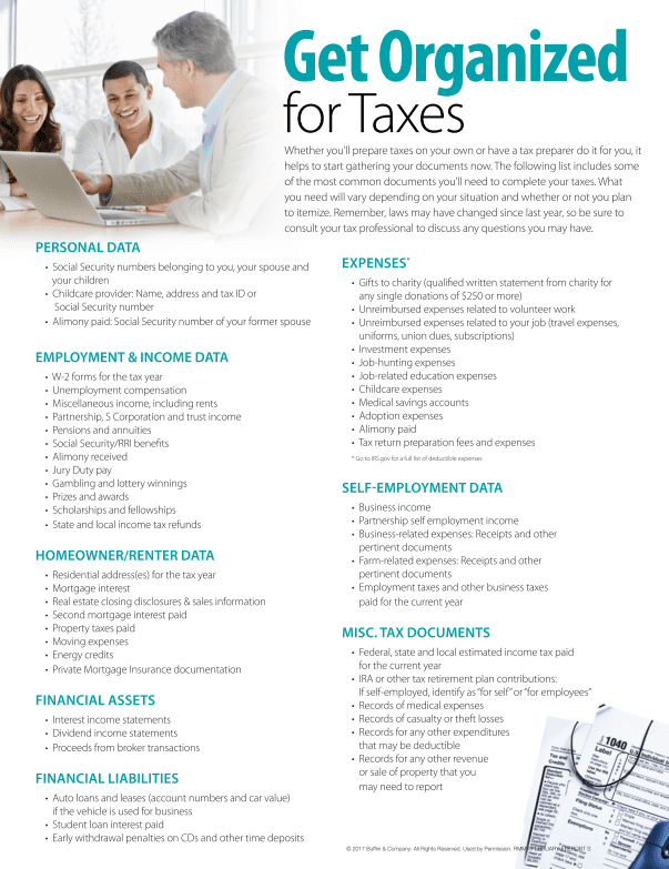 Get Organized for Tax Filing Season