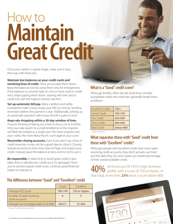 How to Maintain Great Credit for Your Financial Literacy