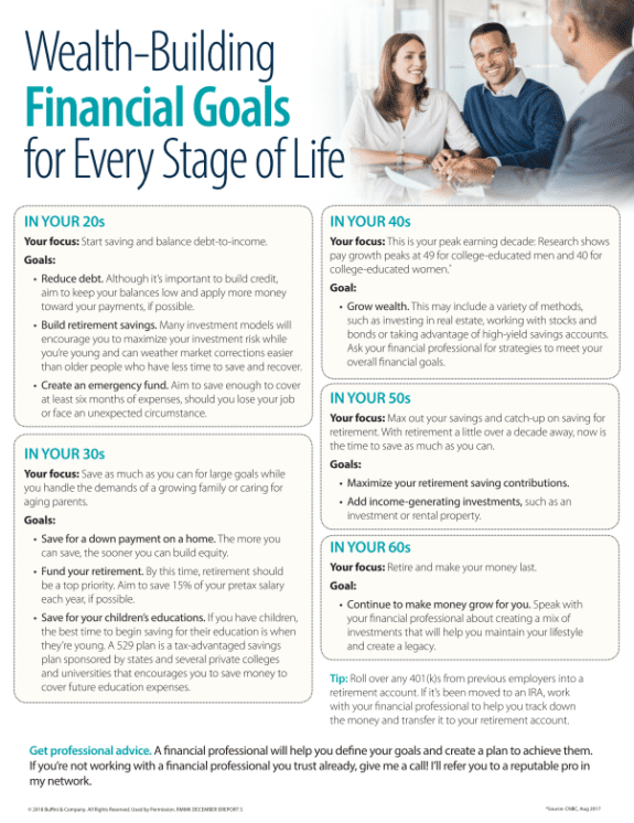 Wealth-Building Financial Goals for Every Stage of Financial Literacy in Your Life