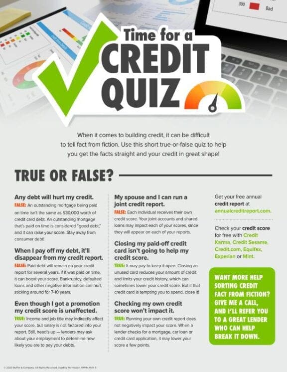 Time for a Credit Quiz for Financial Literacy