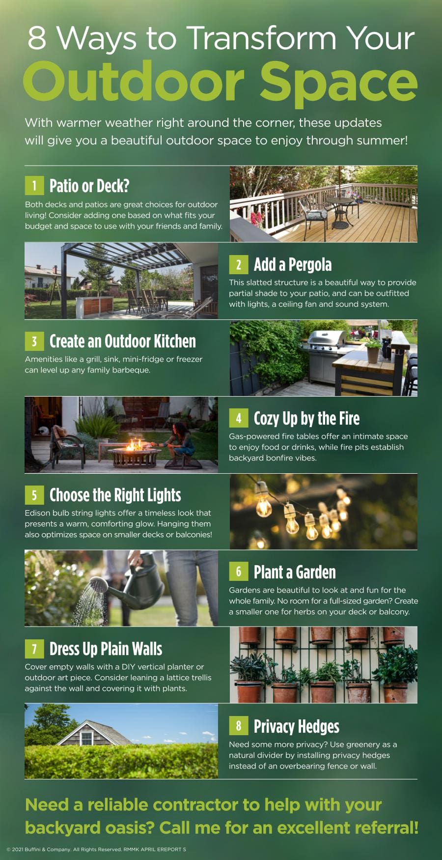 Eight Ways to Transform Your Outdoor Space